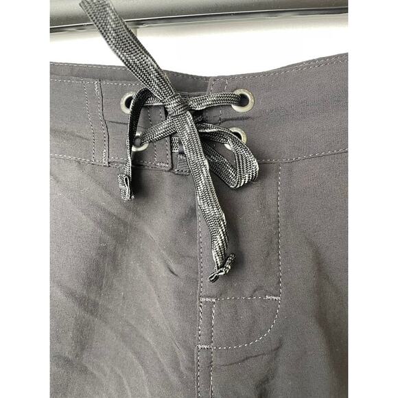 PATAGONIA Wavefarer Board Shorts Nylon Sz 8 Black Outdoor Drawstring Athletic - Picture 2 of 11